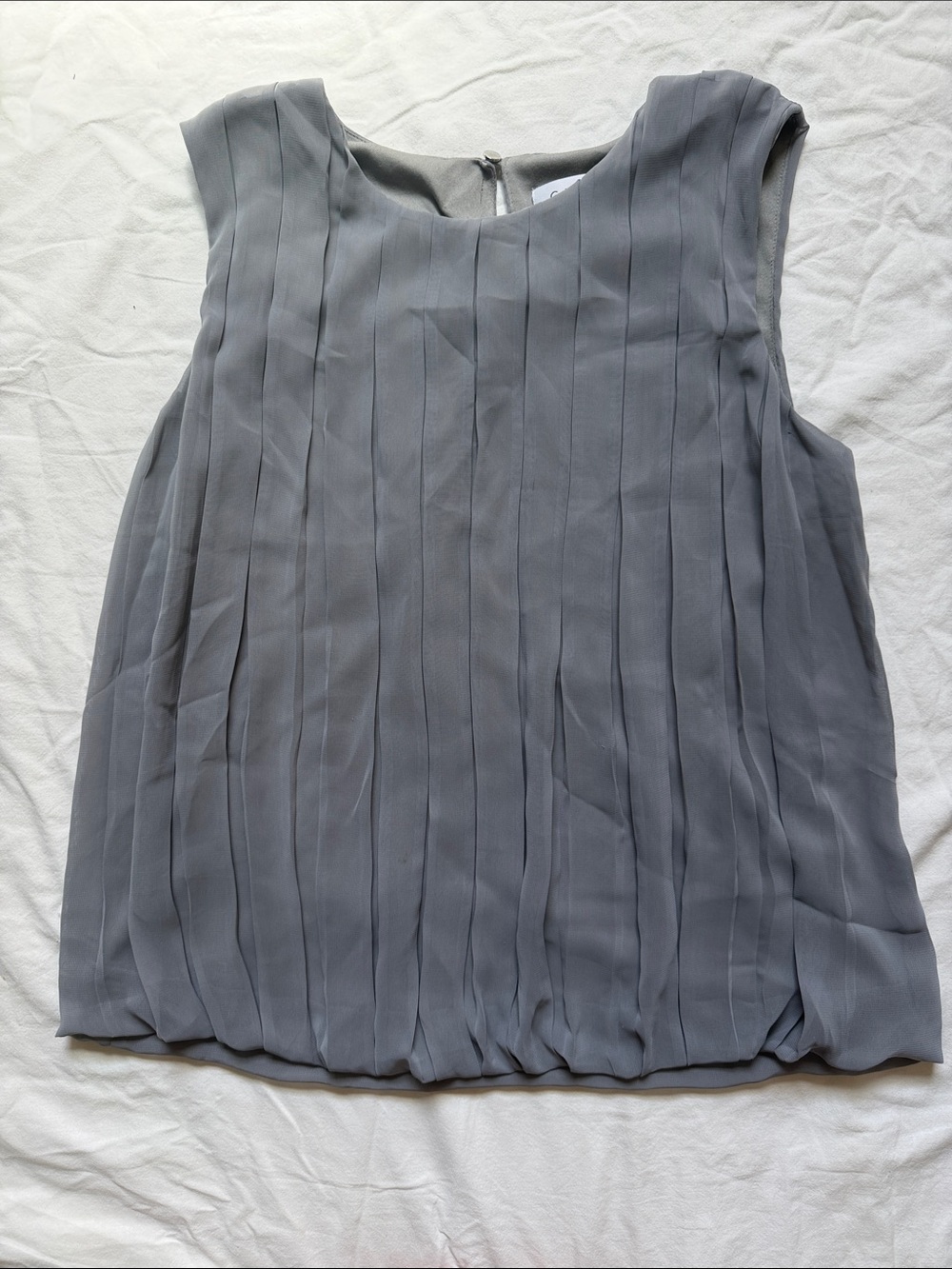 Calvin Klein Sleeveless Pleated Shell - Gray
